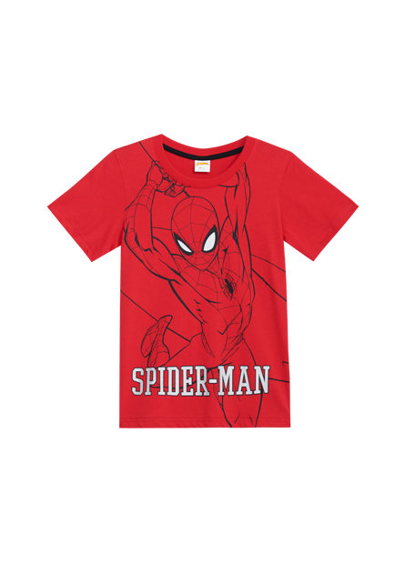男童線條蜘蛛人印花T恤
