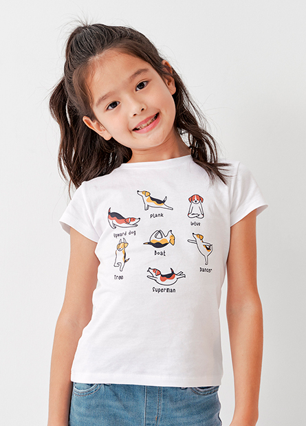 女童手繪動物印花T恤