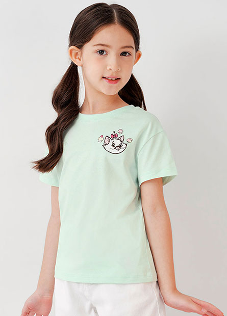 女童迪士尼角色刺繡T恤