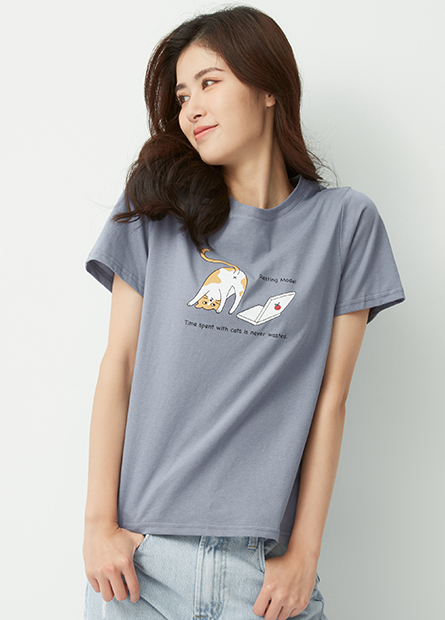 可愛貓咪印花T恤
