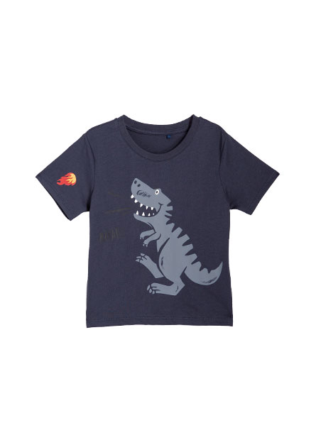 男嬰恐龍噴火印花T恤