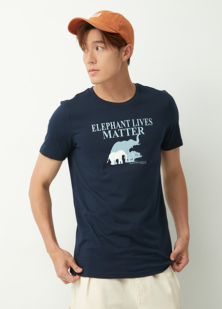 大象印花圓領T恤