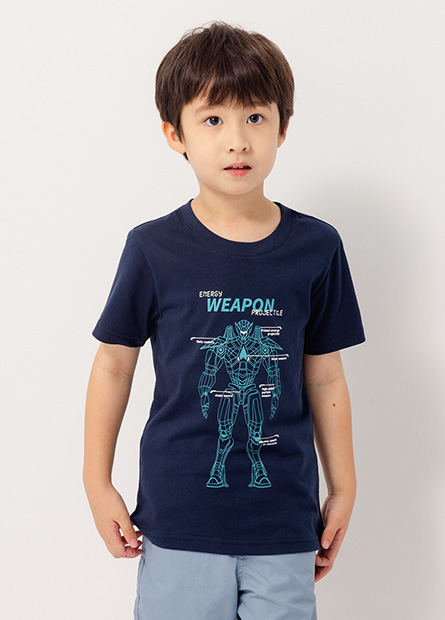 男童機器人印花T恤