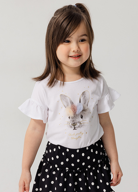 女童兔子印花上衣