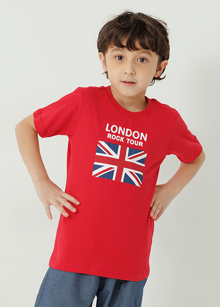 男童英國國旗印花T恤