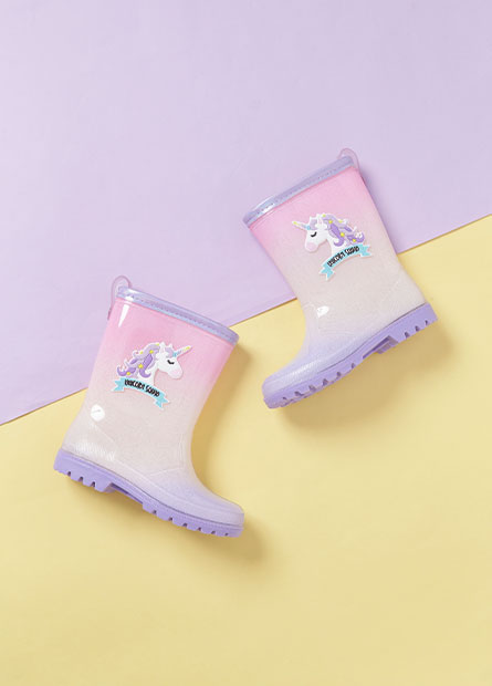 女童金蔥渲染獨角獸雨靴