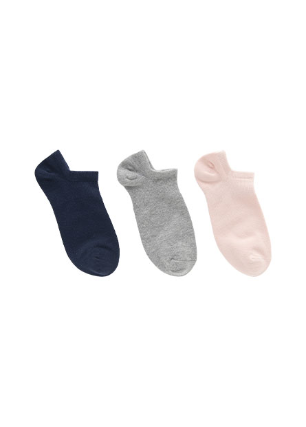 棉彈素色裸襪(三入組)