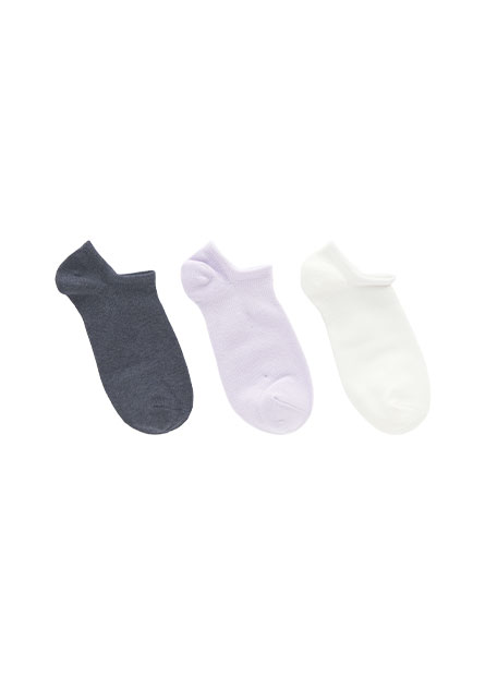 棉彈素色裸襪(三入組)