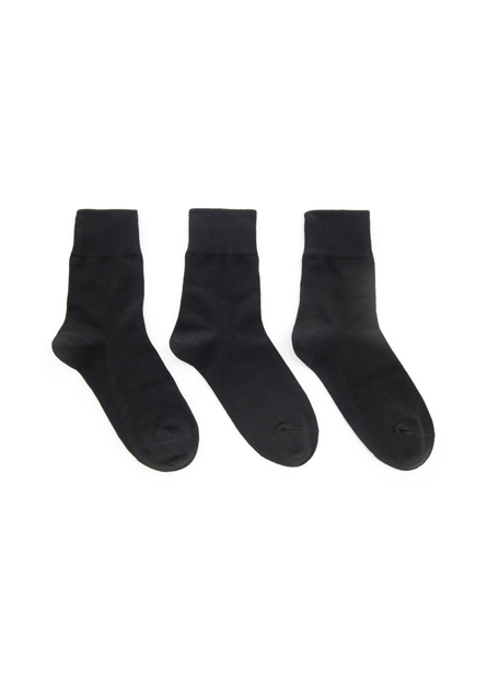 吸濕保暖羅紋短襪(三入組)