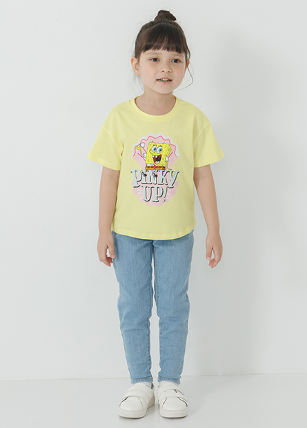 女童海綿寶寶印花T恤