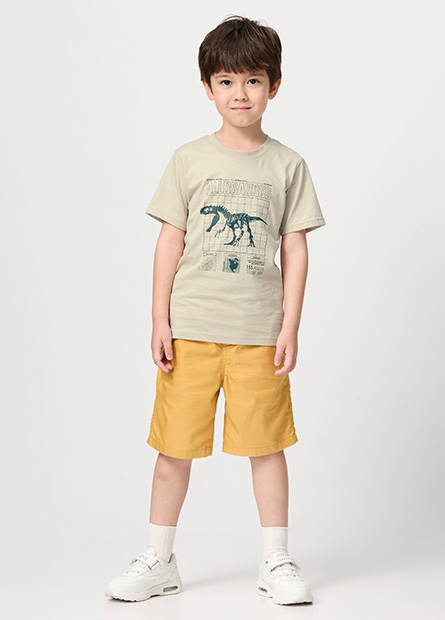 男童恐龍化石印花T恤